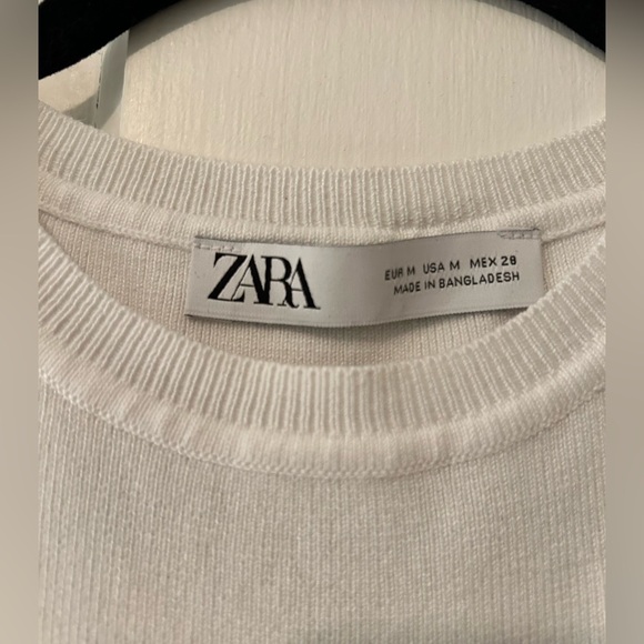 Zara White Knit Crop Top - Picture 3 of 3